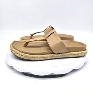 Joie Shoes Women’s 6.5 M Nacho Vegan Leather T-Strap Espadrille Sandals Tan